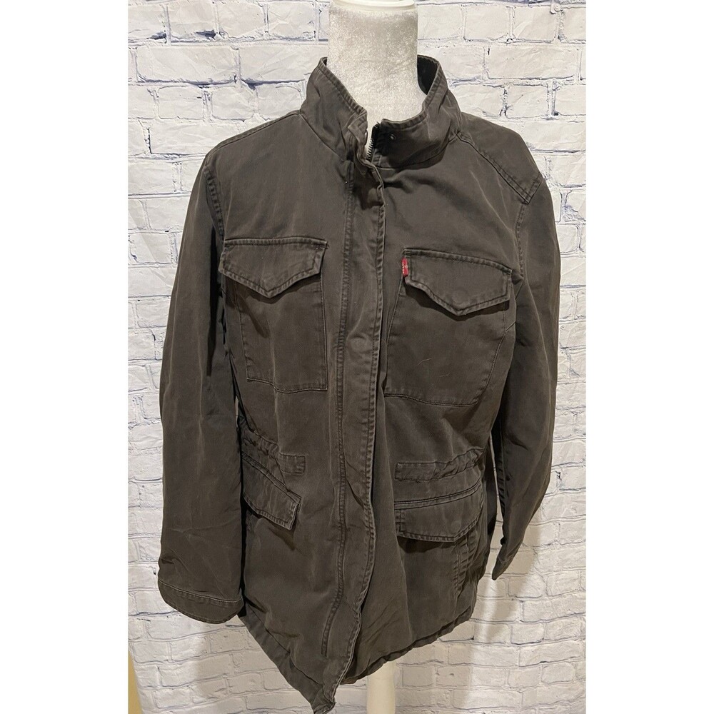 Levi's Levi Strauss Utility Jacket Pockets Mid Length Full Zip Green Women's XL